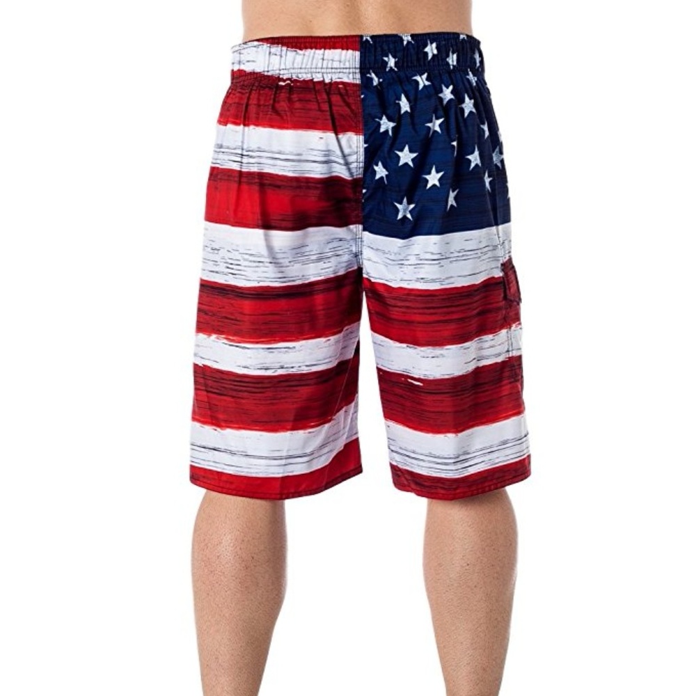 New Men's American Flag Board Shorts USA - Picture 3 of 3